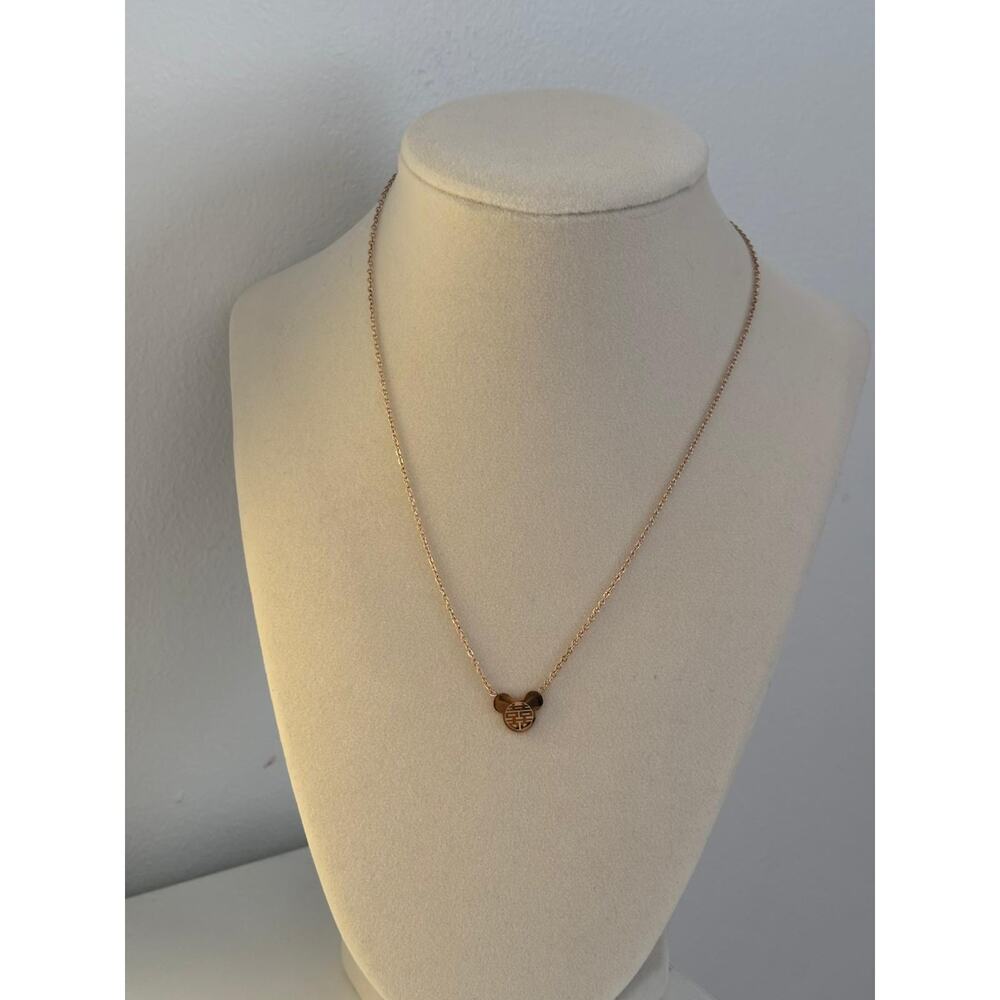 Gold Mouse Pendant Necklace Stainless Steel Cute Minimal Dainty Gift - Picture 4 of 6